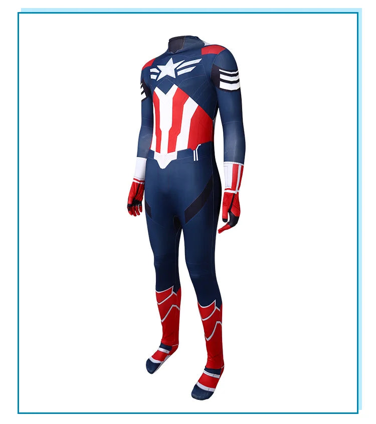 New Captain America 4 Cosplay Kid Adults Jumpsuit Superhero Clothing Creative Party Halloween Carnival Party Suit