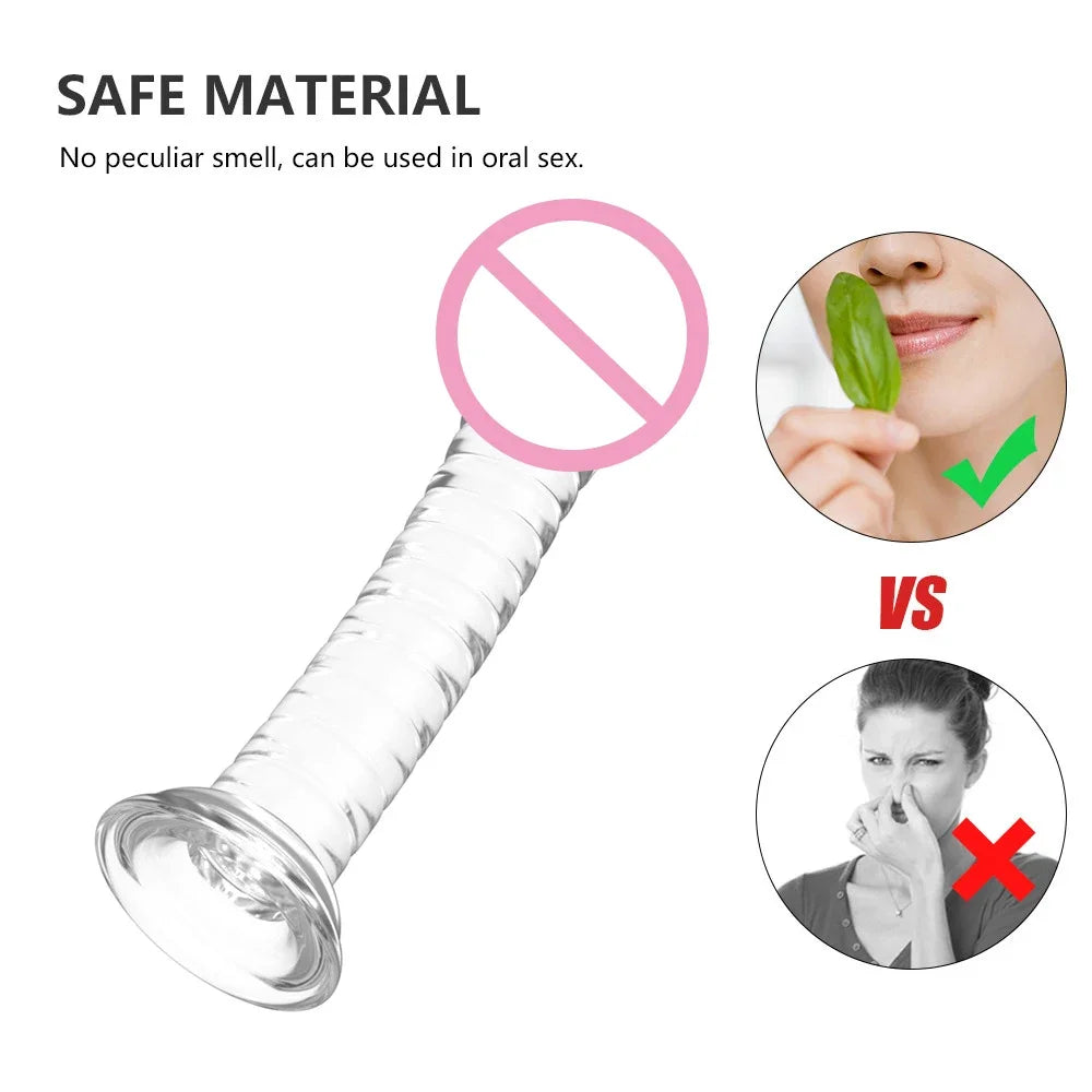 Realistic Dildos For Women No Vibrator Sex Toys Couples Crystal Jelly Mini Penis Vagina Anal Butt Plug Female Masturbation 4Size