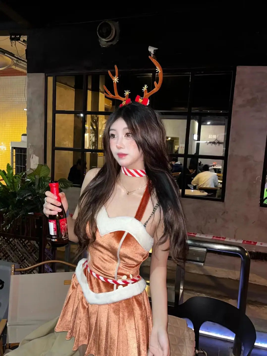 Christmas Cosplay Costume Sexy Reindeer Rudolph Xmas Party Performance Photoshooting Tempting Uniform Hot Seductive Pure Desire