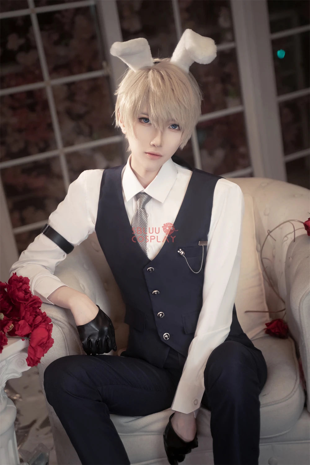 SBluuCosplay Rabbit Butler Xavier Cosplay Costume Game Love and Deepspace Bunny Shen Xinghui Costume Qiyu Rafayel Halloween