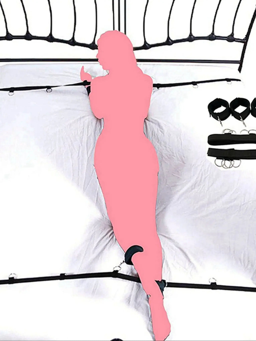 Bed Restraint Set Couple Sex Toys Bondage Handcuff Kit Adult Game Tool 18+ Erotic Tie Downs Arm Ankle Eyeblinder Flirting Sextoy