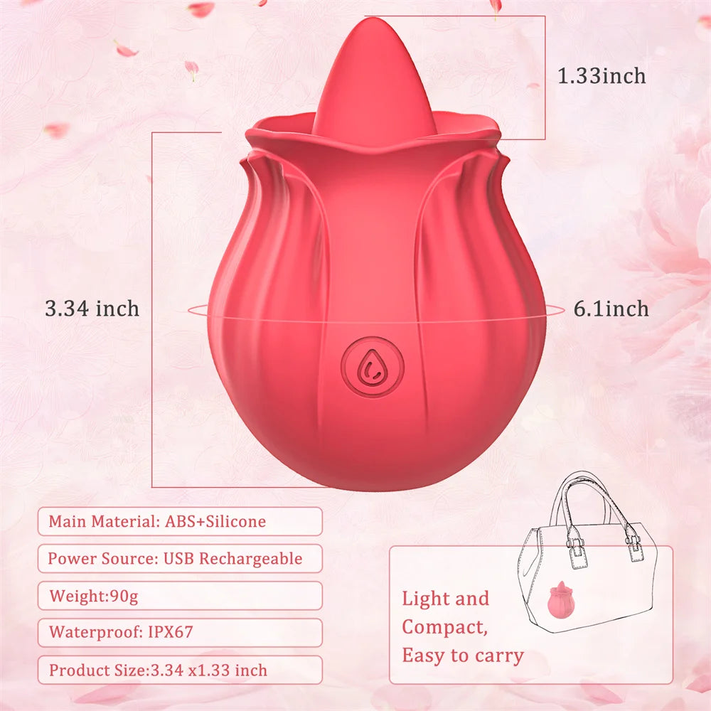 Licking Vibrator for Women Clitoral Nipple Stimulator Massager Thrusting Dildo 2 in 1 Sex Toy for Women Adult Sex Products 18+