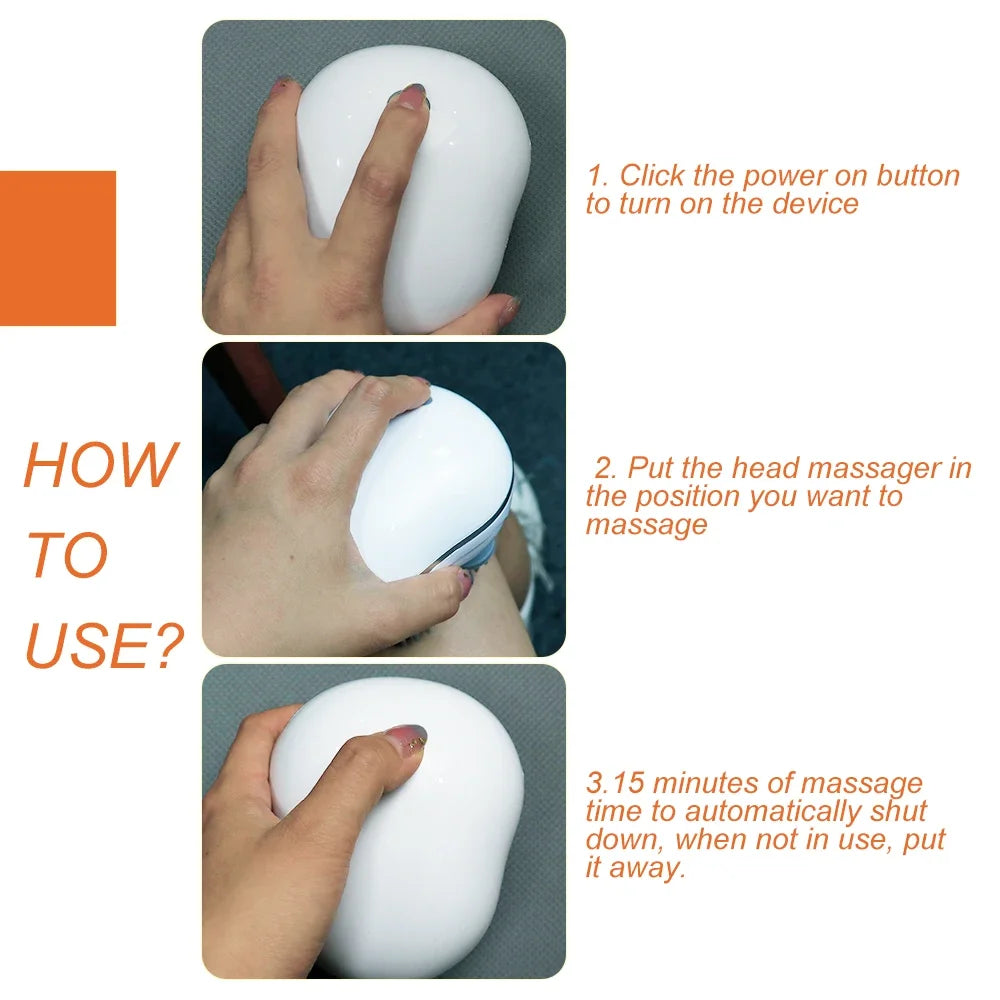 Electric Deep Tissue Scalp Head Massager Antistress Relax Body Massage Remove Muscle Tension Tiredness Vibrating Massageador