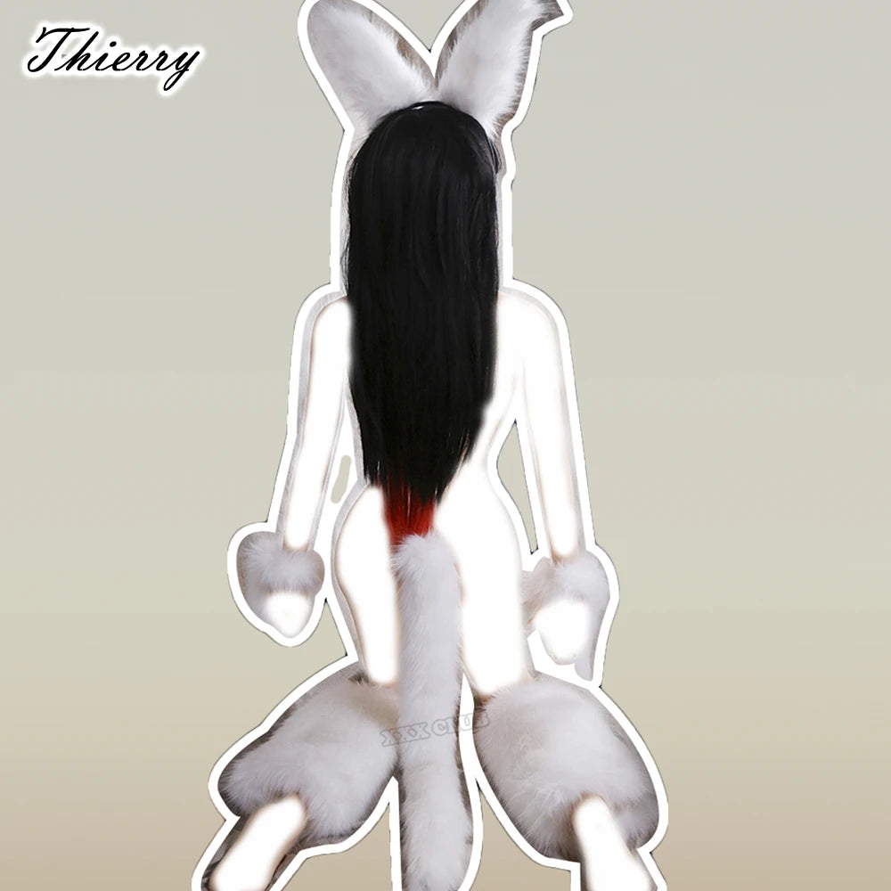Thierry Sex Games Products Fetish Fox Fairy Anal Plug Long Tail, Adult Game Roleplay Sexy 4 Pcs/Set, Sex Toys for Women
