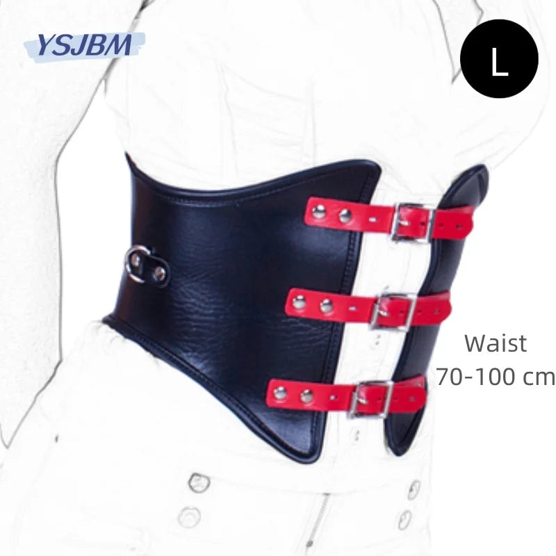 YSJBM Erotic Leather Corset Sex Toys with Fetish Slave Restraint Waist Costume for Women BDSM Bondage Sexy Lingerie Accessories
