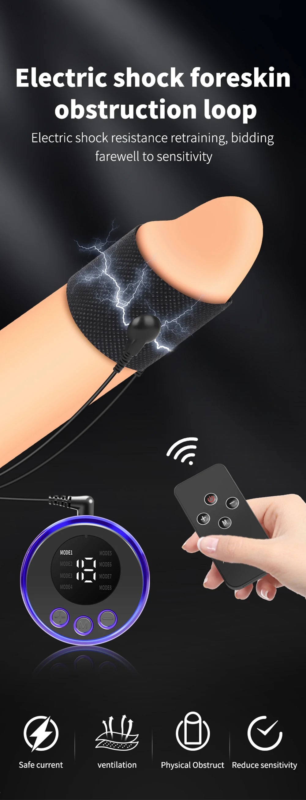 Electro Penis Sleeve Vibrator For Men Penis Cock Ring Masturbation Conductive Enlargement Stimulator Massage Sex Toys For Men