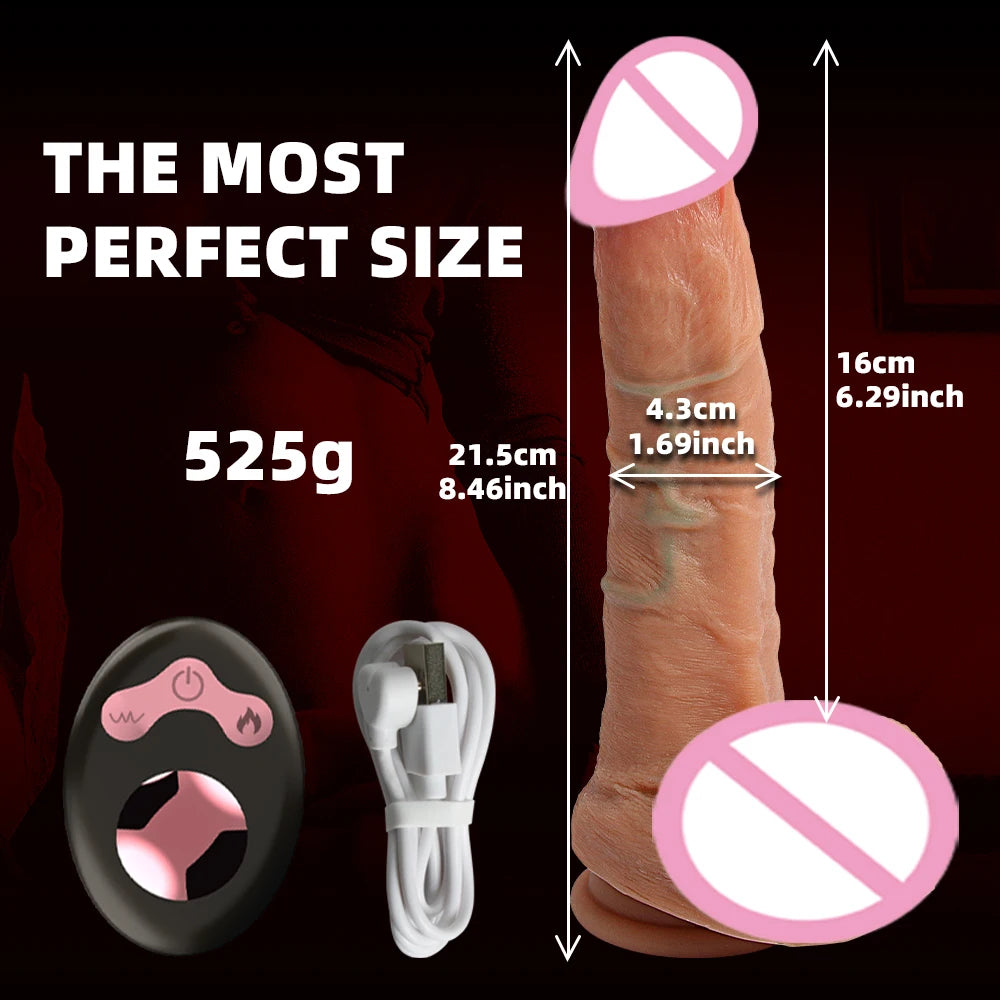 Vibrator dildo xxl realistic big cock telescopic heated spinning penis expansion vibratory massager female couple sex toys 18