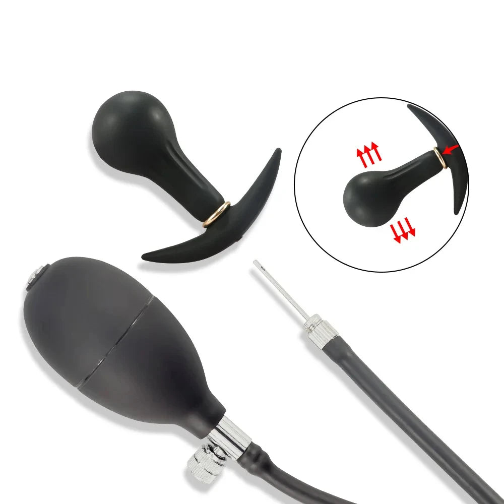 Inflatable Anal Plug Built-in Steel Ball Dildo Huge Buttplug Prostate Massage Sex Toy For Women Men Anus Expander Pump