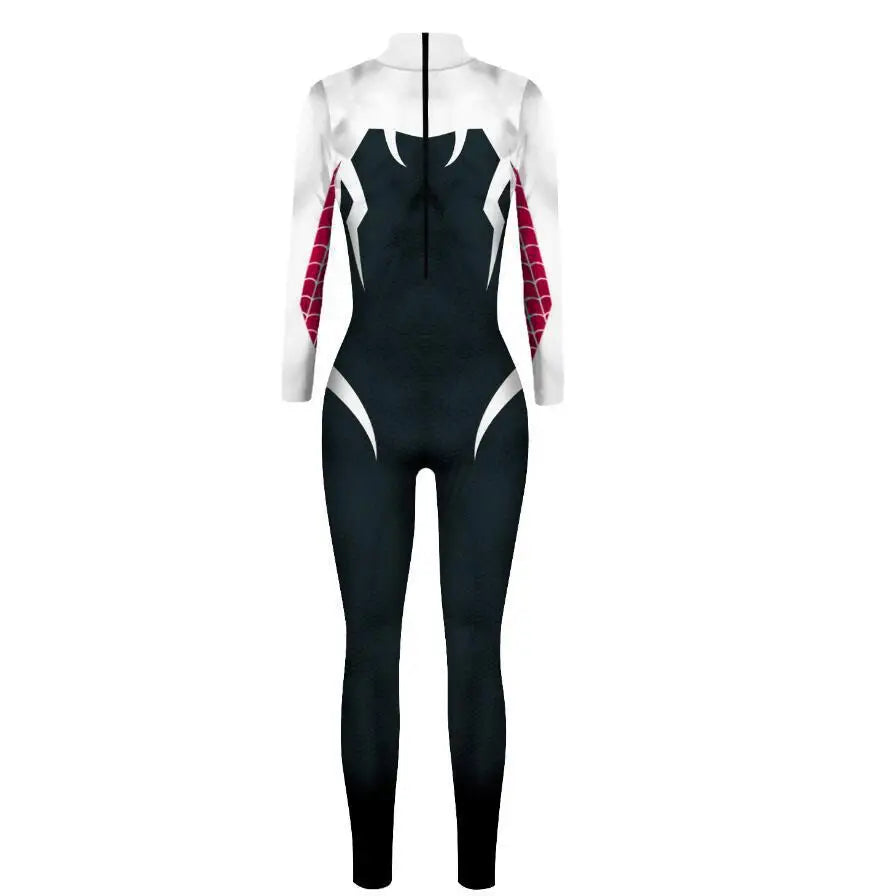 MINISO Sexy Spiderman Iron Man Gwen Stacy Bodysuit Cosplay Costume Women Jumpsuits Superhero Halloween Party Clothes