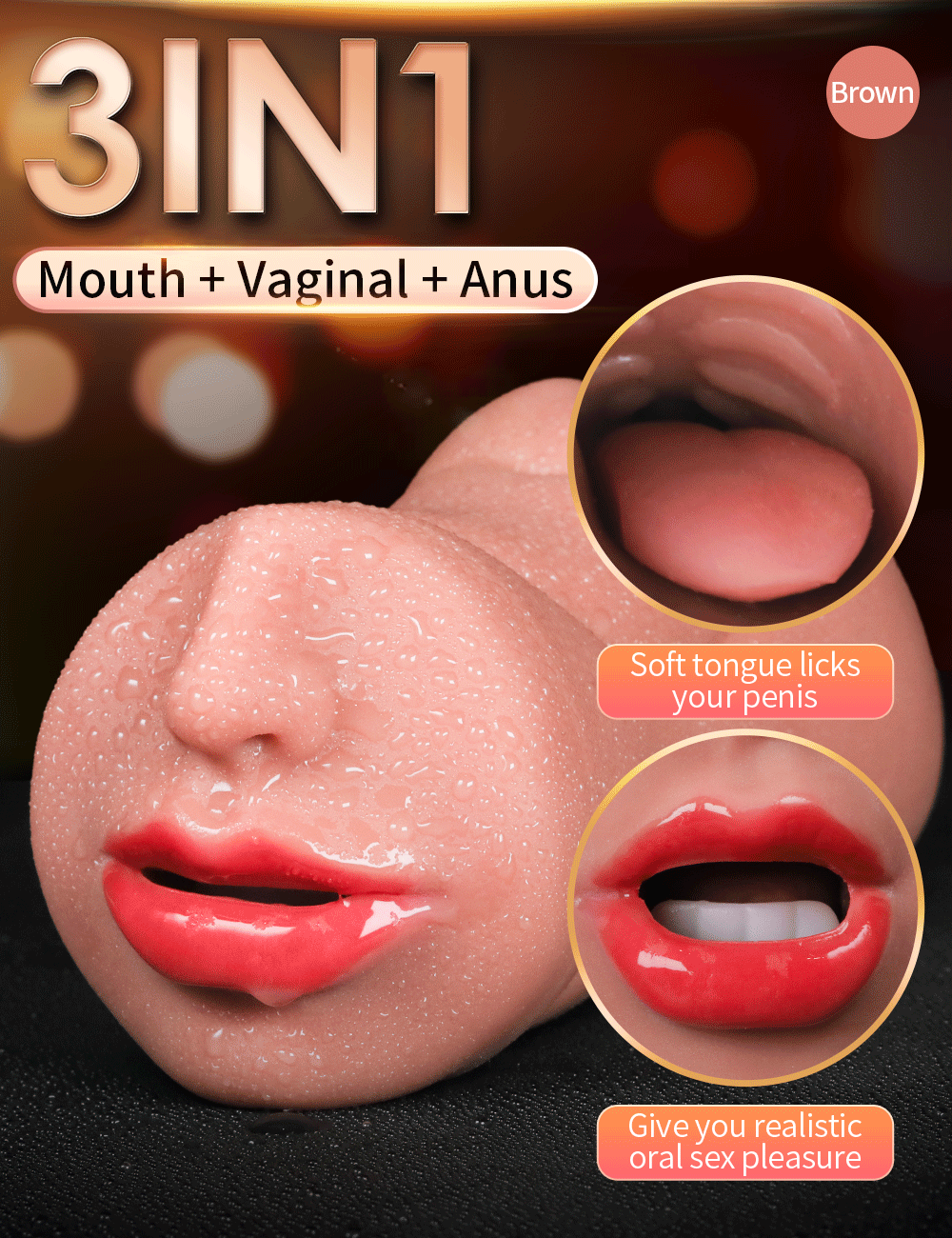 3 IN 1 Sex Toys Masturbation For Men Deep Throat Artificial Real Pussy Oral Male MasturbatorBlowjob Realistic Rubber Vagina 18+