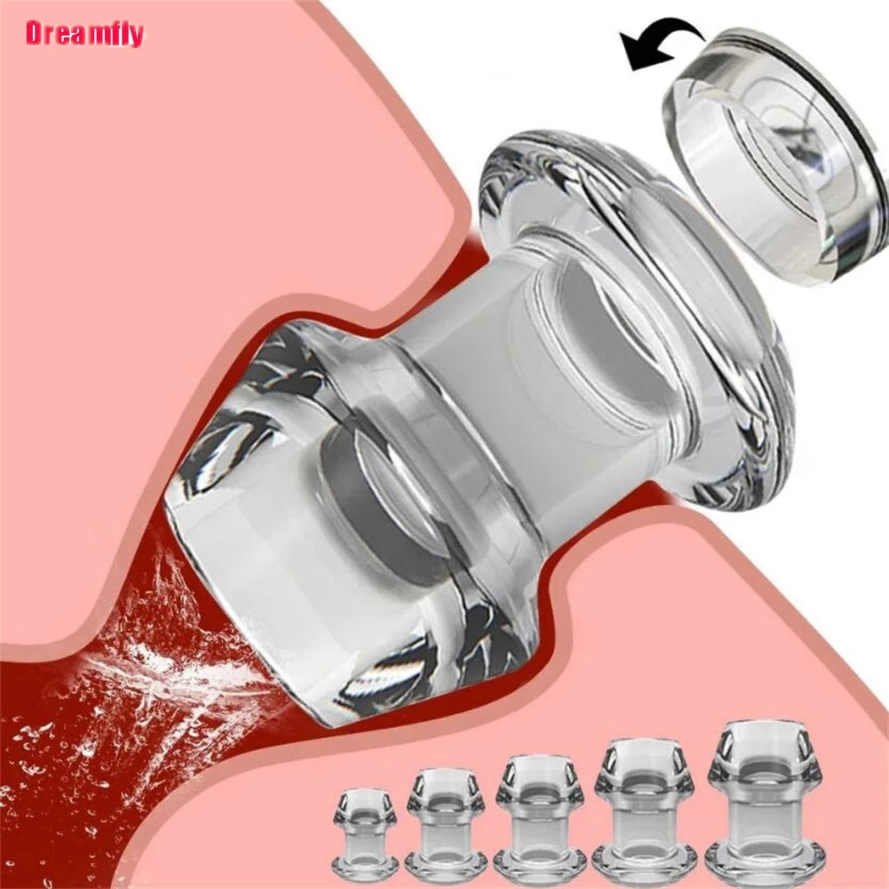 Hollow Anal Plug Silicone Butt Plugs with Stopper Anal Dilator Anus Tunnel Expansion Prostate Massage Sex Toys For Woman Men Gay
