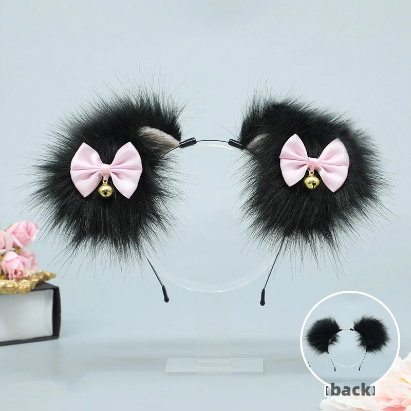 Anime Cute Imitation Animal Ear Hair Ornament Animal Tail Comic Show Accessories Cosplay Dog Tail Hoop Headband Pros