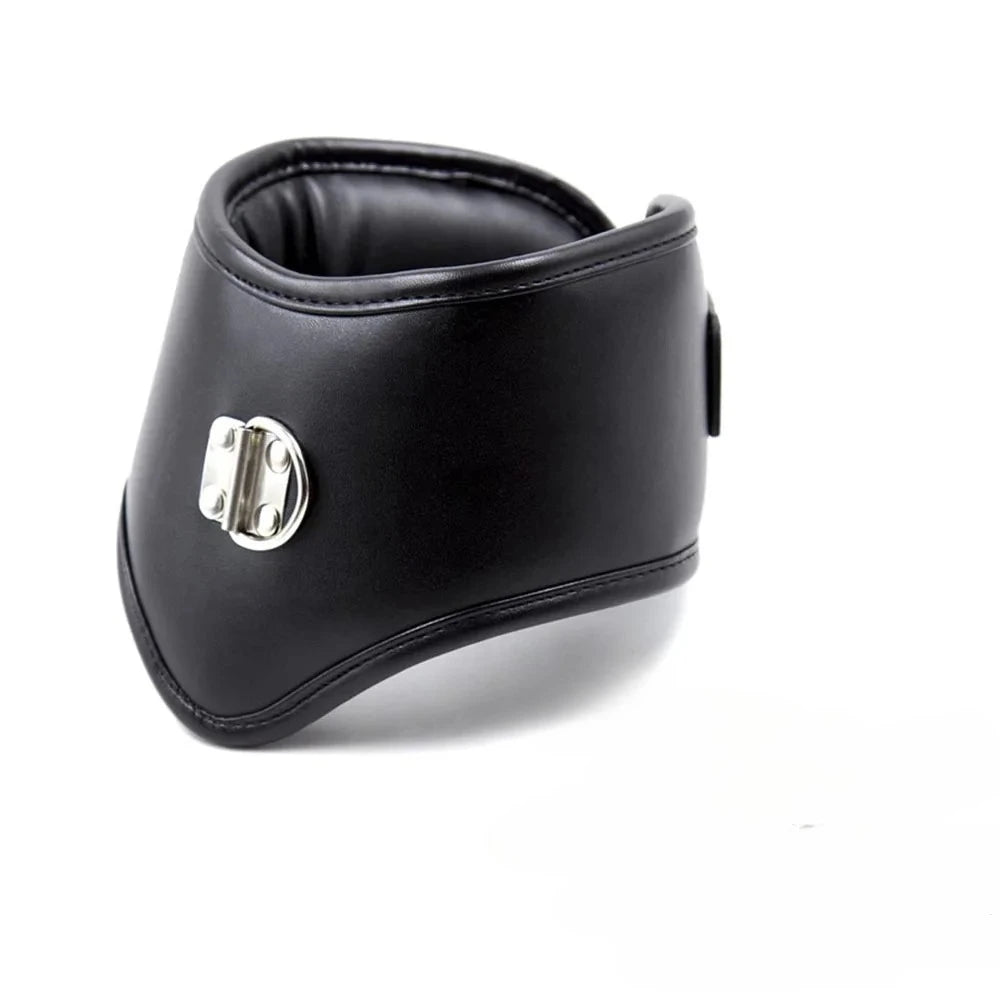 Erotic Black Soft Sponge Padded Inside Leather Chastity Posture Neck Collar For Bdsm Choker Bondage Couples Harness Sex Products