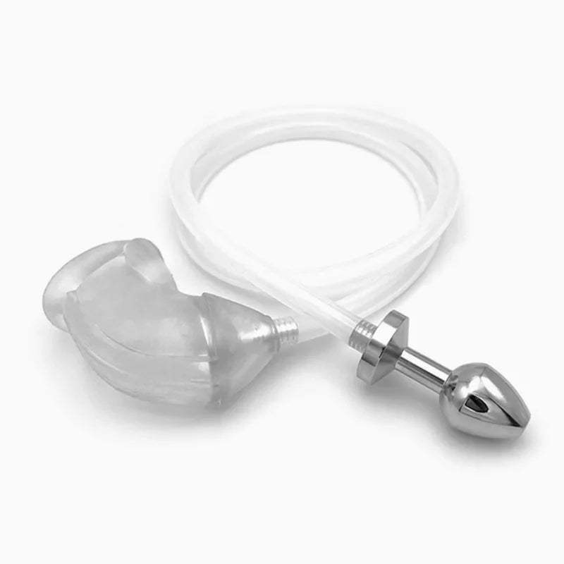 Anal Plugs Adult Games Anal Douche System with Penis Sleeve Urine Flowing Into The Anus Plugs and Flowing Into The Anus Sex Toys
