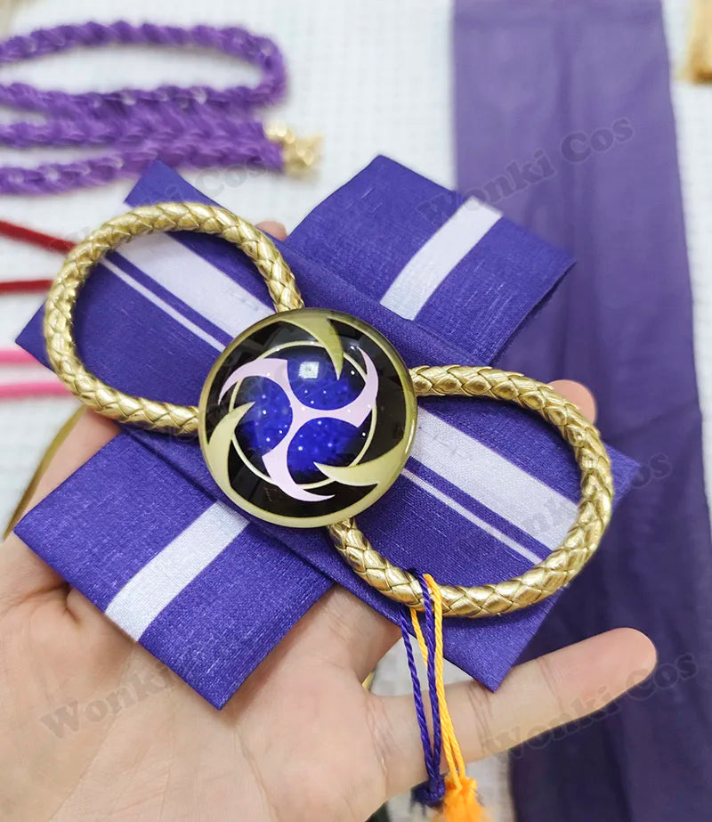 High Quality Raiden Shogun Cosplay Costume Wig Hair Game Impact Raiden Shougun Costumes Wig Set for Women Party Outfits