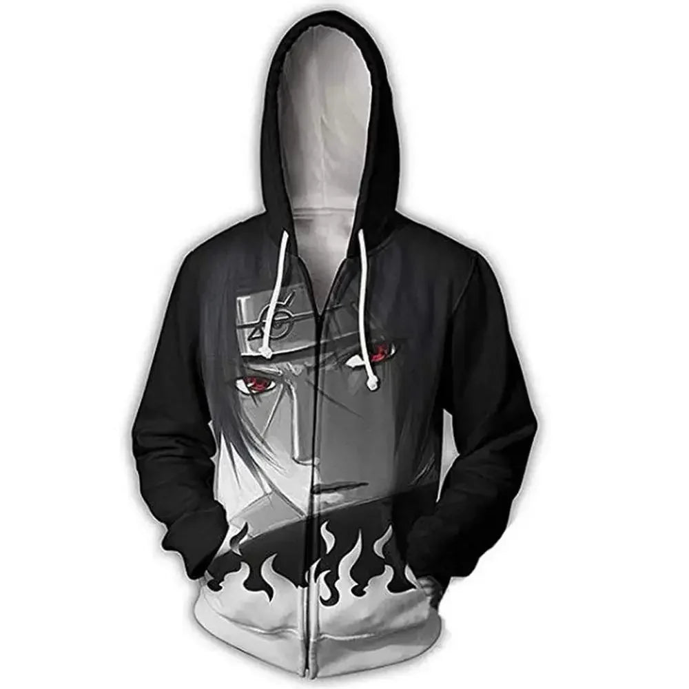 Anime Zip Hoodie Jackets Cosplay Clothes Costumes Men Hoodies Sweatshirts Zipper Tops Sasuke Sweatshirt Kakashi Tops