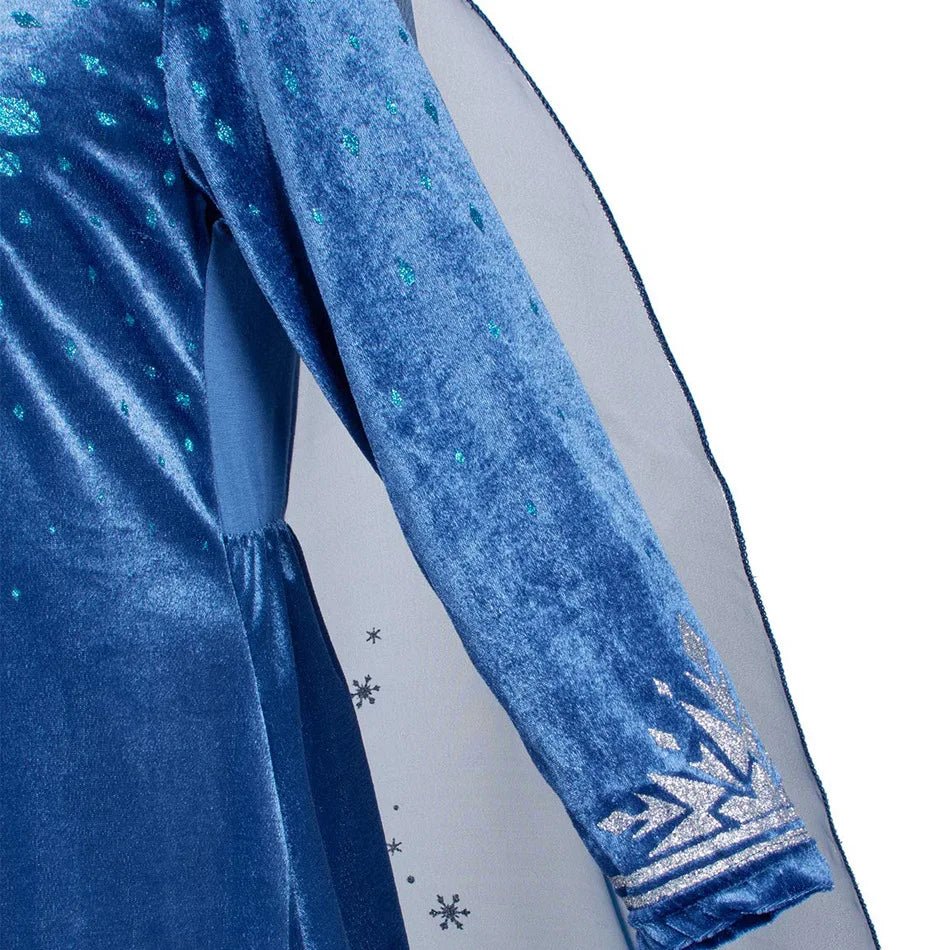 Adult Kid Ice Winter Queen Anime Princess Cosplay Costume Elsa Fantasia Cloak Halloween Party Women Ball Dress Stage Uniforms