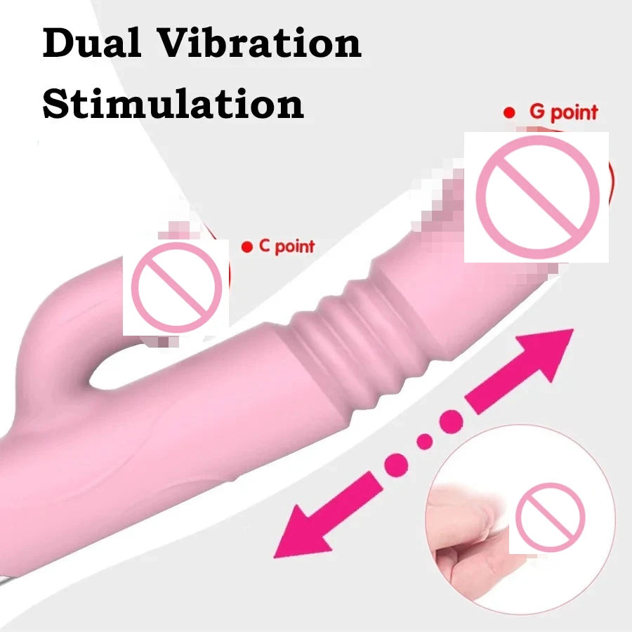 2 In 1 Licking Vibrators Clitoris Stimulator G-Spot Powerful Heating Vibration Dildo Wand Female Nipple Clit Adult Sex Toys