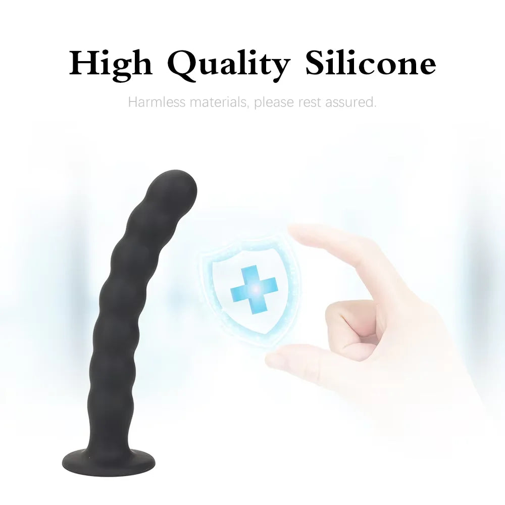Anal Plug Prostate Massager Sex Products Vaginal Stimulator With Strong Sucker Silicone Bead Dildo Sex Toys for Man and Woman