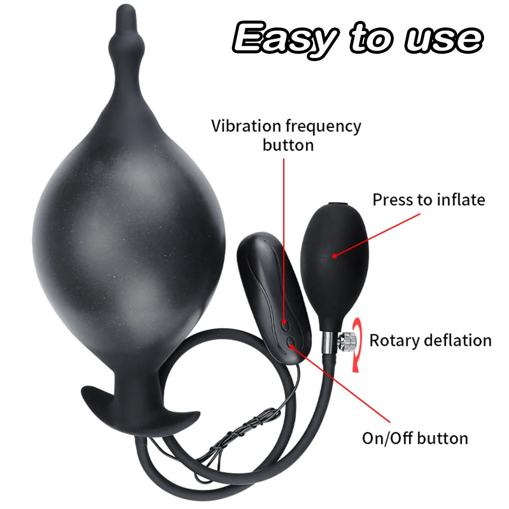 Anal Plug Vibrator Inflatable Pull Beads Vaginal Butt Anal Dilator Prostate Massager Stimulator Adult Sex Toys for Couples