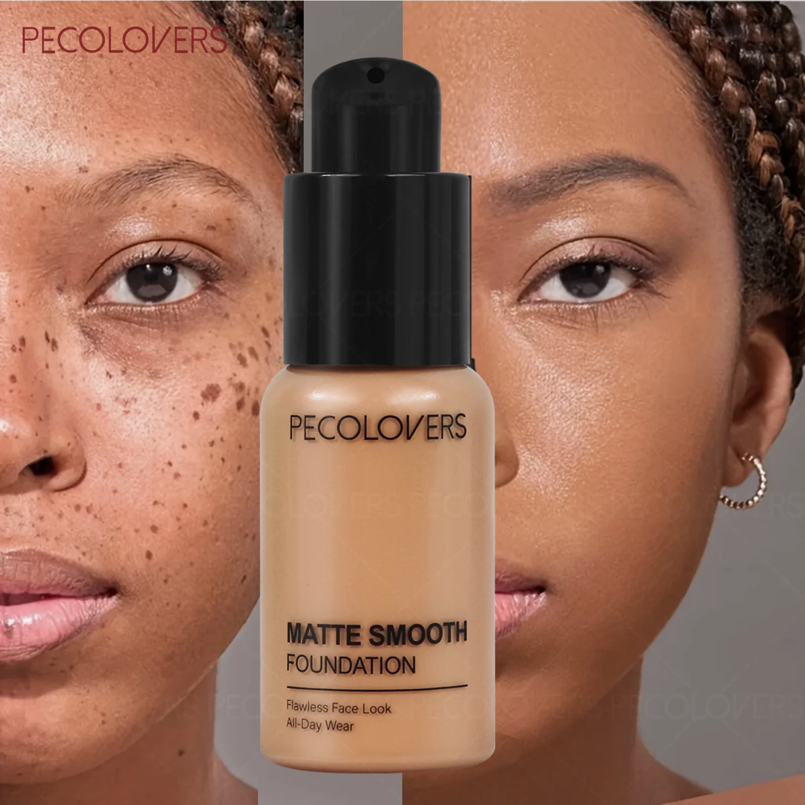 1 Pcs Full Coverage Face Foundation, Strong Coverage Oil-control,  Waterproof Long-lasting, Suitable for Multiple Skin Tones