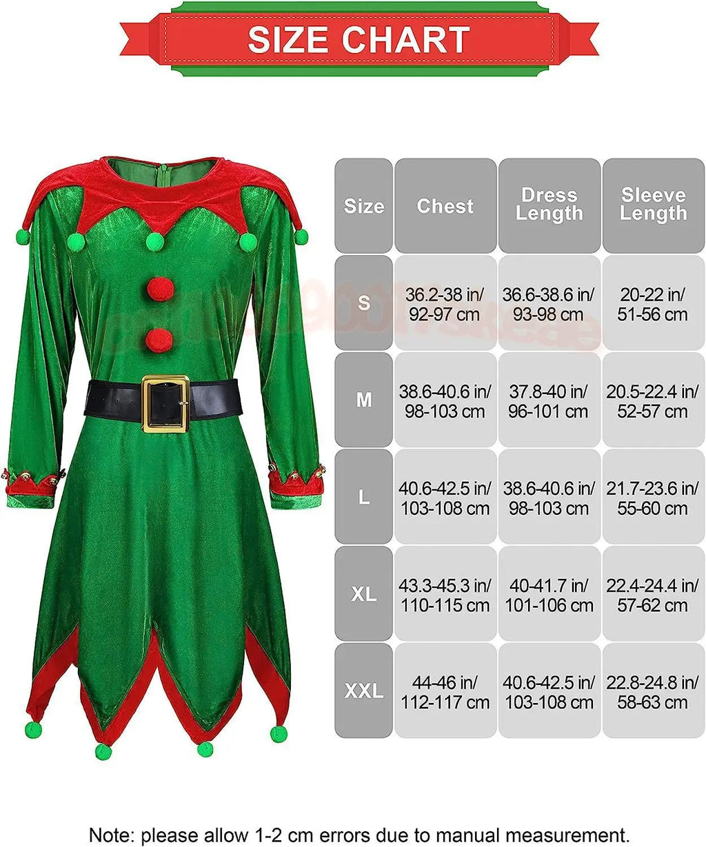 2025 yiyi Adults Lady Christmas Elf Costume Fit Hooded Velvet Dress Festival Party Family Matching Outfits New Year Cosplay Clot