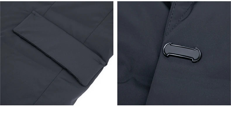 Men's Winter Fashion High-Quality down Jacket 90% White Duck down Warm Coat with Removable Scarf Suit Collar M-4XL Sizes