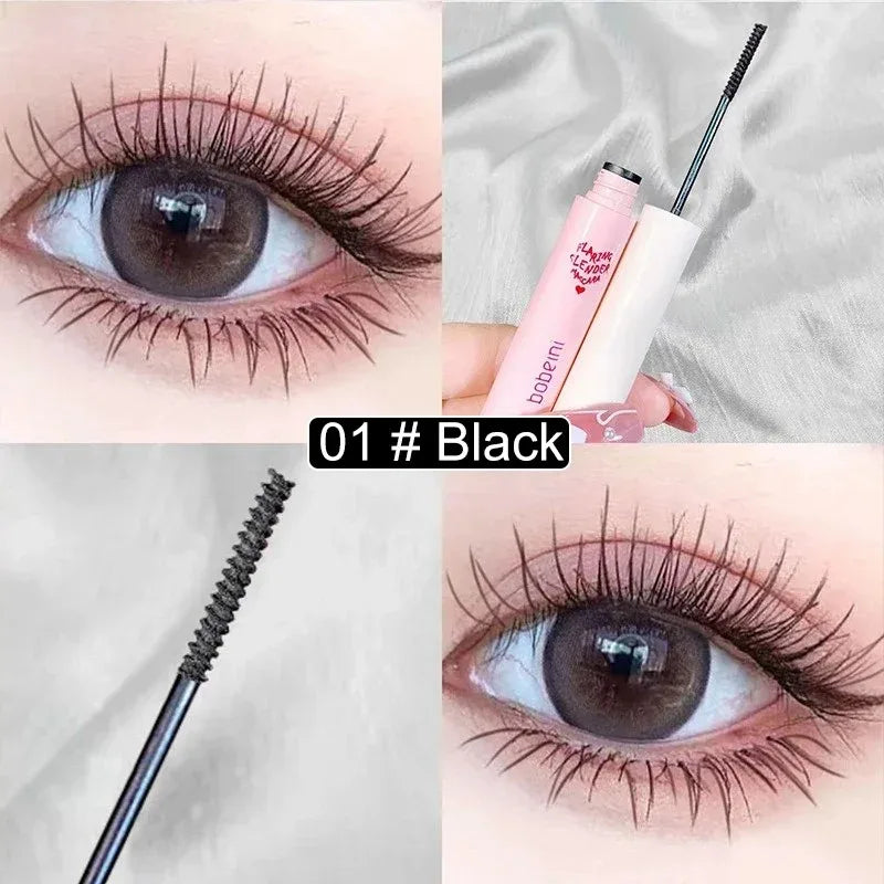 Ultra-Fine Brush Mascara Lasting Waterproof Silk Fiber Curling Lengthens Eyelashes Fast Dry Matte Brown Black Mascara Comestics