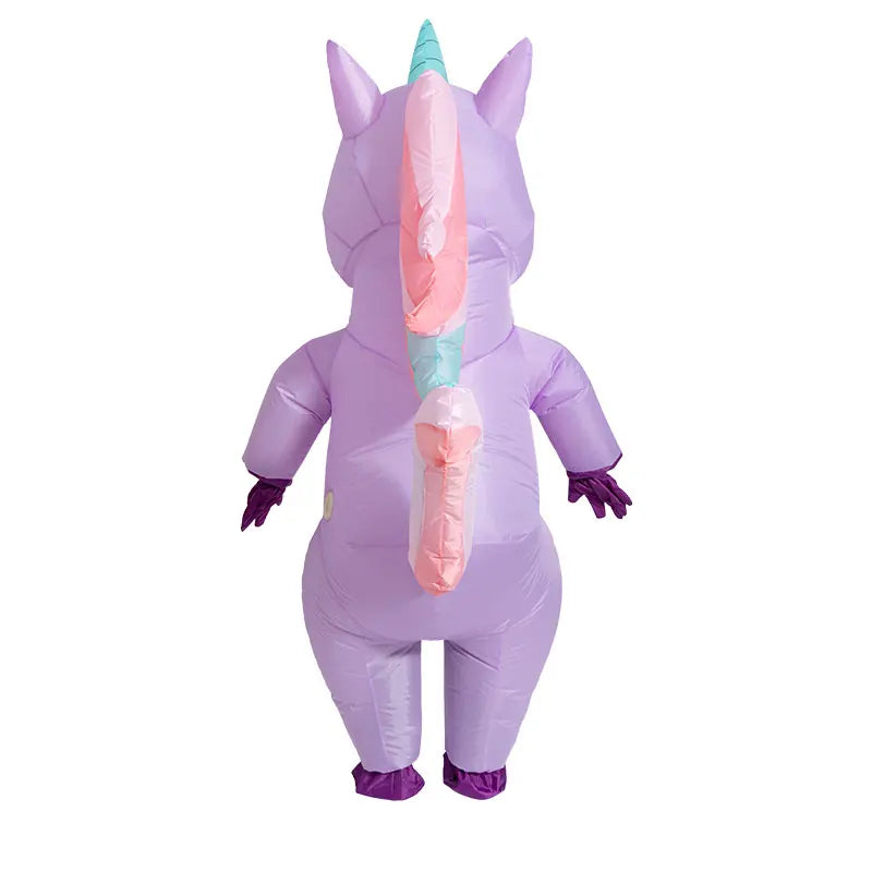 anime Inflatable Unicorn Costume Pink Full Body Unicorn Cosplay Costumes with Blower Funny Party Halloween Costume for Adult