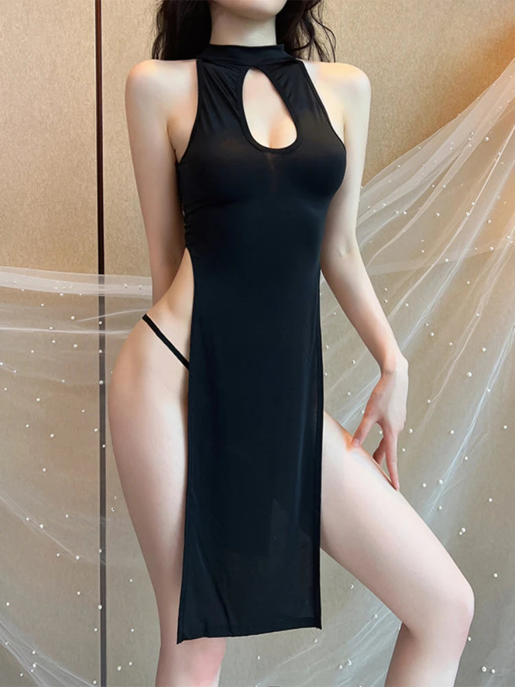 Sexy Bondage Lingerie Women Open Anal Exotic Apparel Babydoll Nightdress Backless Teddy Office Erotic Outfit Role Play Underwear