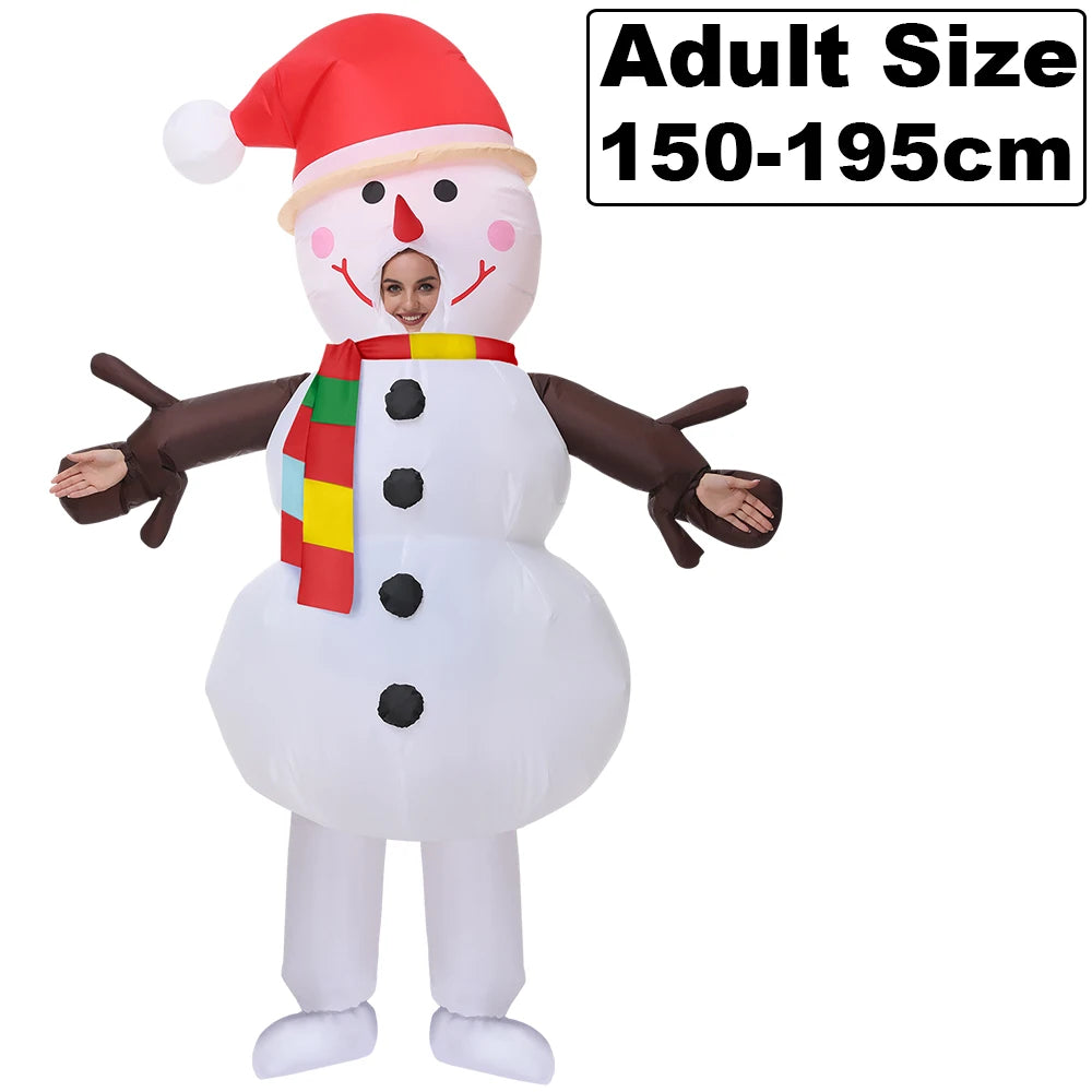 Hot Adult Christmas Tree Santa Claus Snowman Inflatable Costumes Anime Mascot Party Cosplay Costume Dress Suit for Man Woman