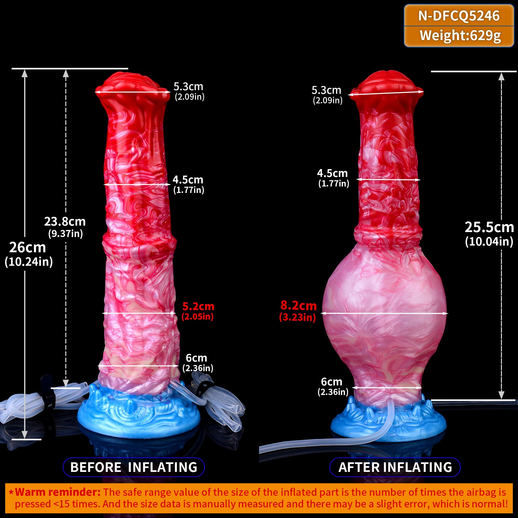 NNSX Long Horse Inflatable Squirting Anal Plug Strong Sucker for Women Masturbator Female Vagina Massage Butt Plug Sex Product