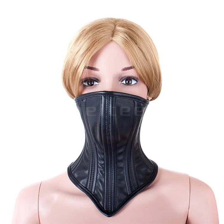 Erotic Black Soft Sponge Padded Inside Leather Chastity Posture Neck Collar For Bdsm Choker Bondage Couples Harness Sex Products