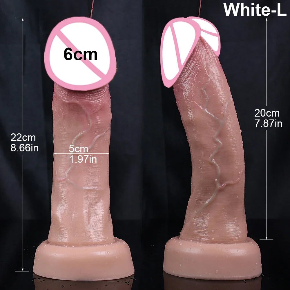 Ultra Simulation Soft Big Glans Dildo Realistic Penis Lifelike Dick Anal Plug Suction Cup Thrusting Sex Toys For Woman Gay 18+