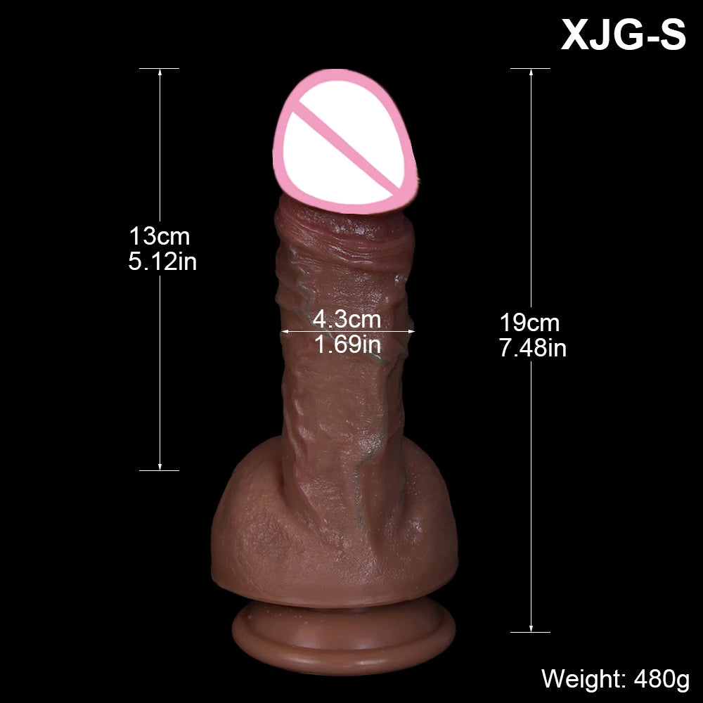 New Huge Realistic Dildo No Vibrator Big Penis Soft Skin Silicone Clear Veins Powerful Suction Cup Anal Sex Toys For Adult Woman