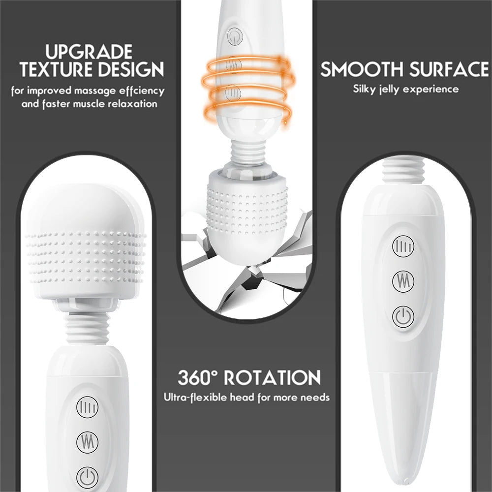 Powerful Women Magic Wand Vibrator Erotic Big AV Stick Female G Spot Massager Clitoris Stimulator Adult Sex Toys for Female