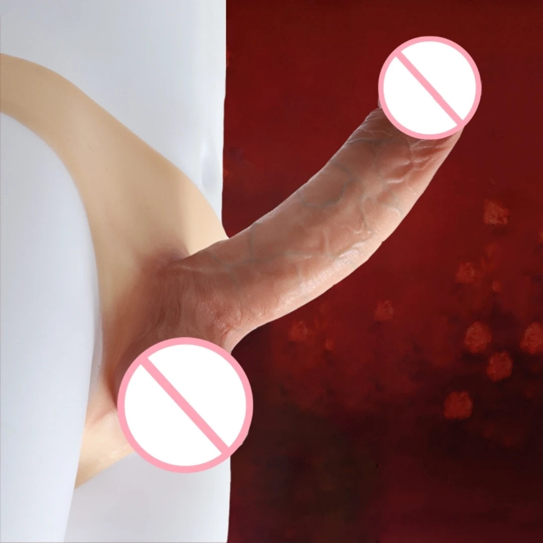 Silicone Wearable Underwear with Giant Dildo, Sex Toy Huge Dildo Panties with Realistic Penis, Simulate Skin Texture G Spot