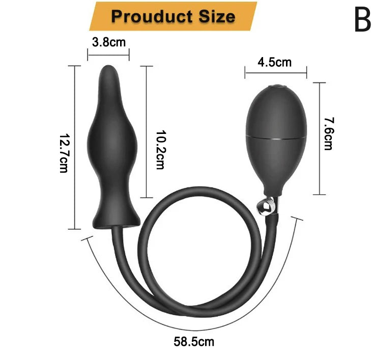 Body-Safe Silicone Expand Inflatable Anal Plug for Men Women Waterproof, Butt Plug Prostate Massager Adult Sex Toys Gay Anal Toy