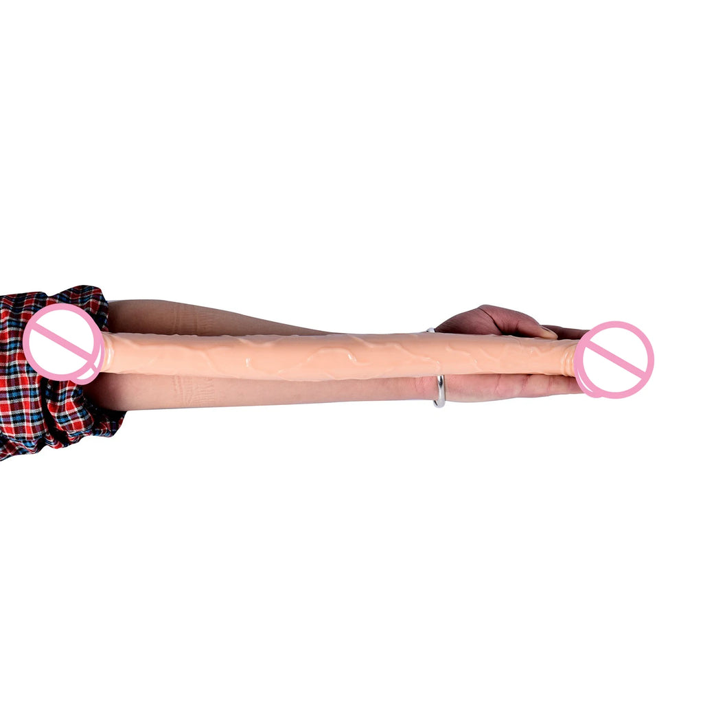 Double Head Dildo Big Penis Anal Plug Huge Vaginal Stimulator Sex Toys for Lesbian Couples Gay Realistic 44cm Dildo Long Jelly