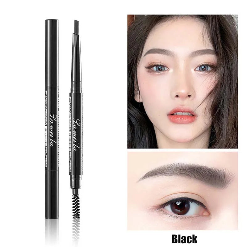 4 Color Waterproof Matte Eyebrow Pen Makeup Double Head Long Lasting Brown Non-Smudged Eye Brow Pencil Tint with Brush Cosmetics