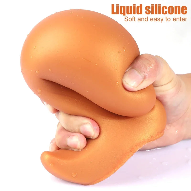 Dog Eggs Model Dildo Golden Black Pattern Super Huge Orgasm Smooth Unisex Vagina Anus Expansion Big Plug Massage Prostate Toys