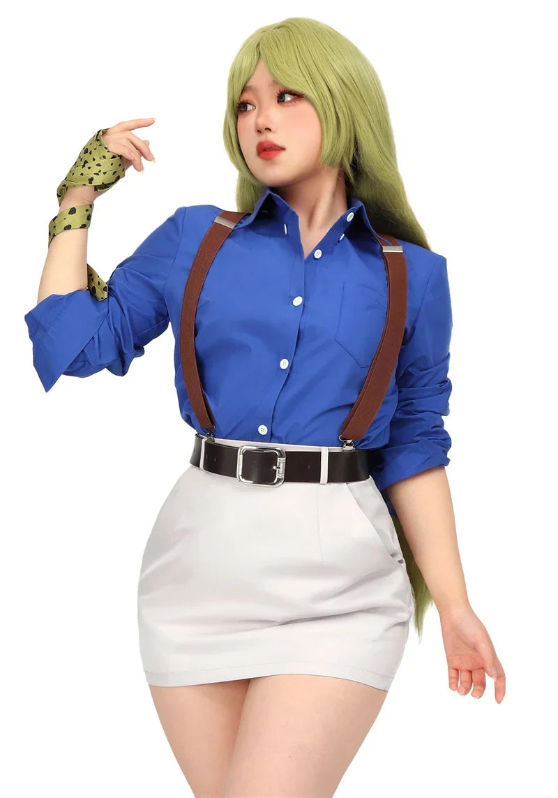 WENAM-Costume Cosplay Nanami Kento pour Femme, Chemise, Jupe Slim Fit, Lunettes à Bretelles, Costume JJK