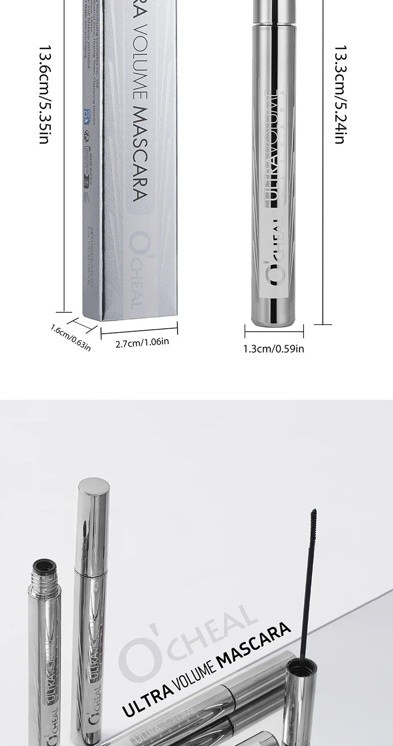Long Lasting Waterproof Mascara 2mm Micro Engraving Brush Curling Lengthens Volumizes Smudgeproof Clump Free
