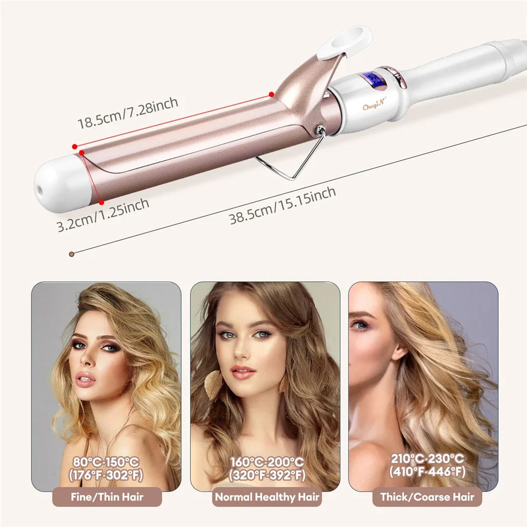 32mm 38mm Electric Hair Curler for Women Professional Ceramic Curling Iron Adjustable Temperature Hair Styling Tool