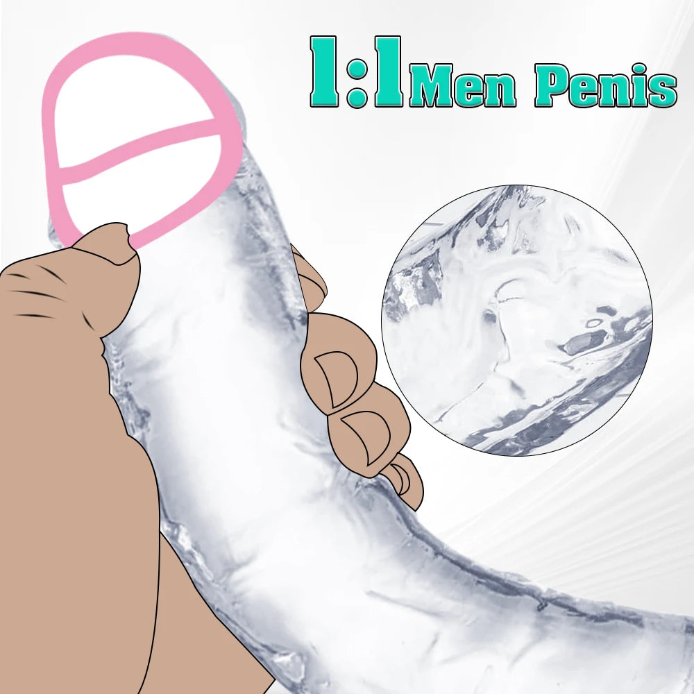 6 Sizes Realistic Big Dick Jelly Dildo Women Gay Anal Huge Dildo Sex Toys Clitoris Vaginal Masturbators Penis with Suction Cup