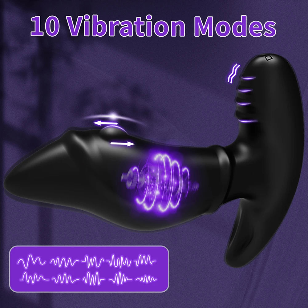 Anal Plug Vibrator Remote Control Butt Plug 10 Speed Vibrating Safer Adult Products Masturbation Sex Toy for 18 Men & Women