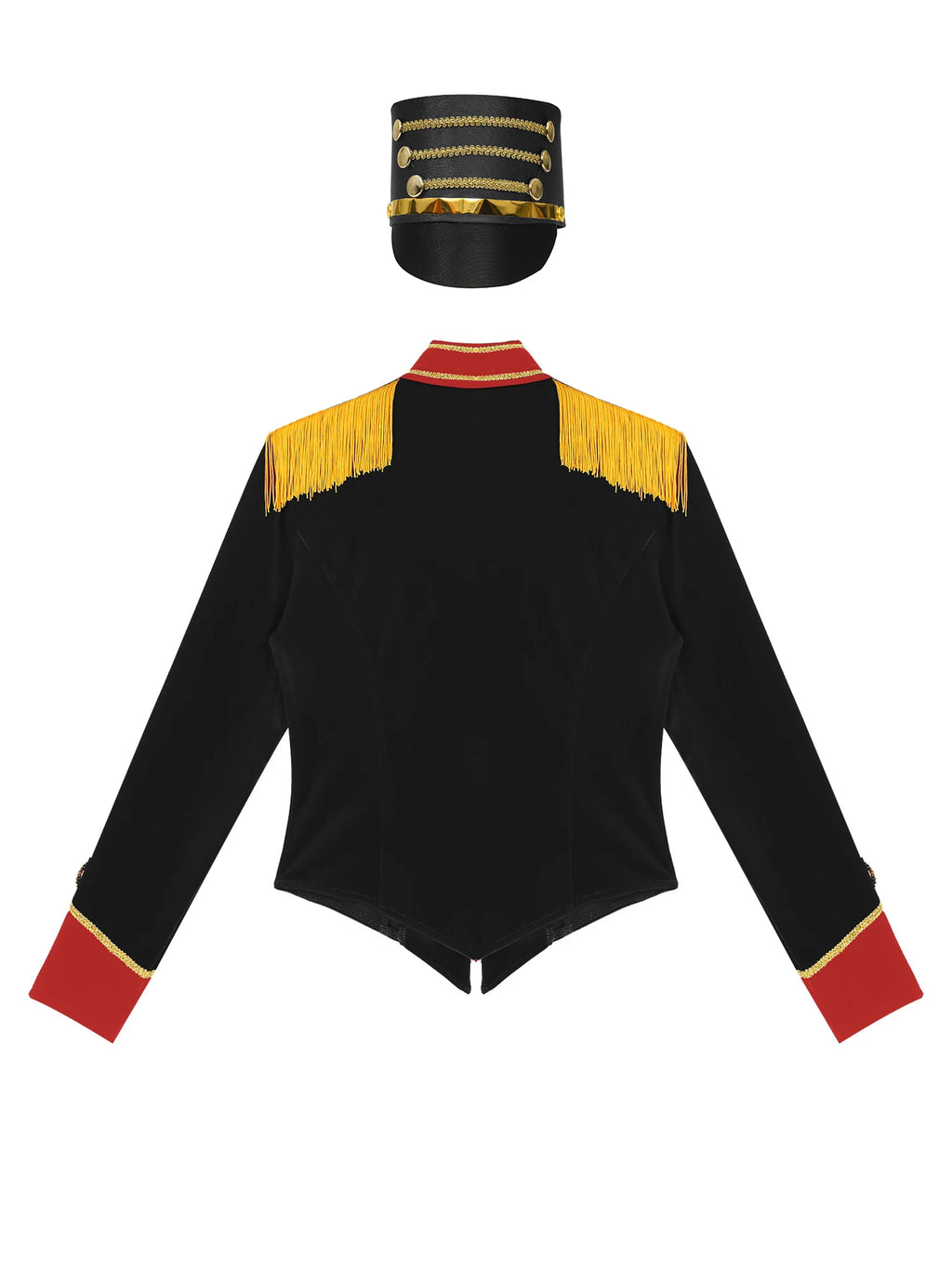 Womens Marching Band Drummer Costume Long Sleeve Circus Ringmaster Jacket Nutcrackers-hat Honor Guard Uniform Drum Major Outfits