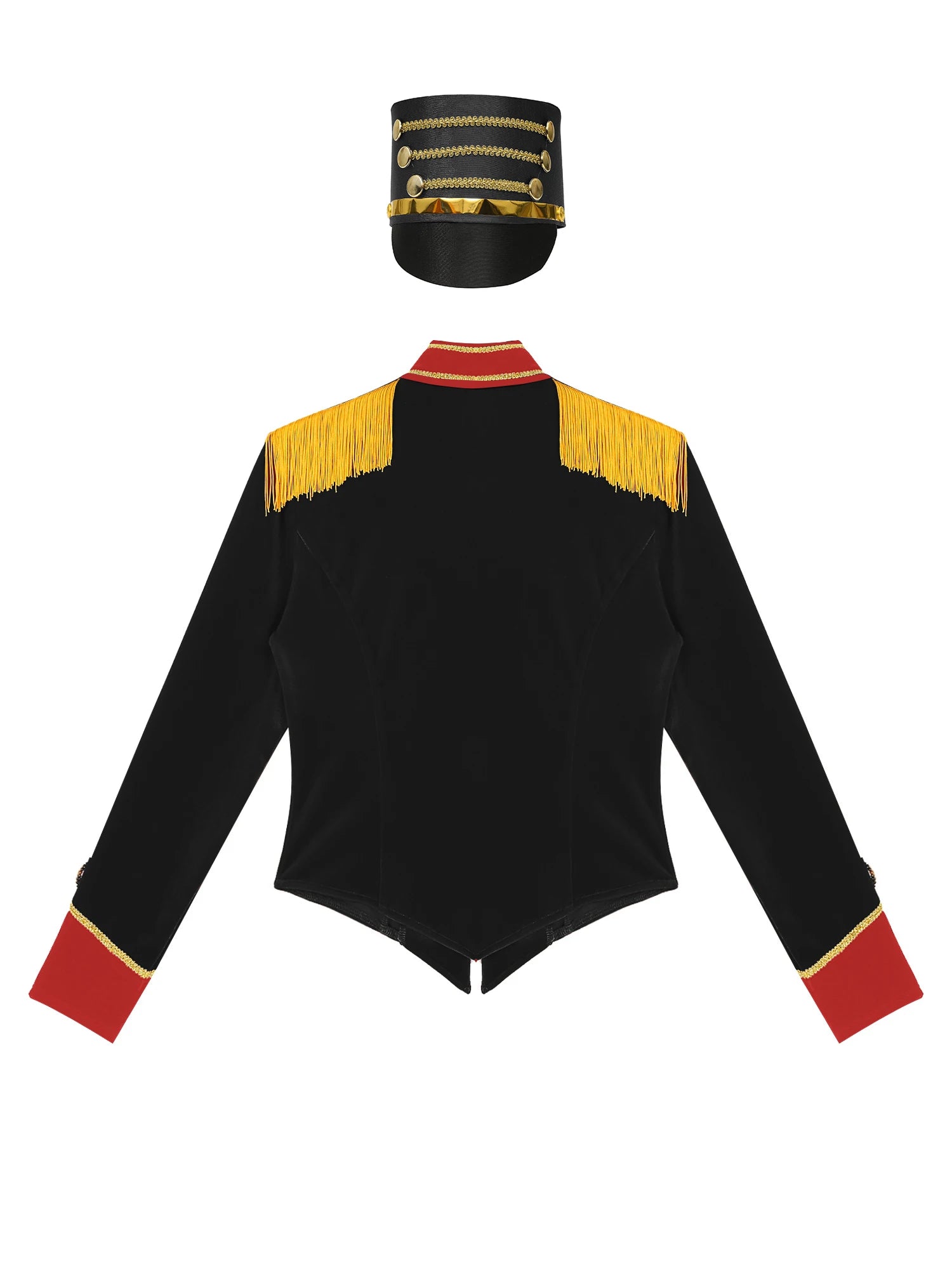 Womens Marching Band Drummer Costume Long Sleeve Circus Ringmaster Jacket Nutcrackers-hat Honor Guard Uniform Drum Major Outfits