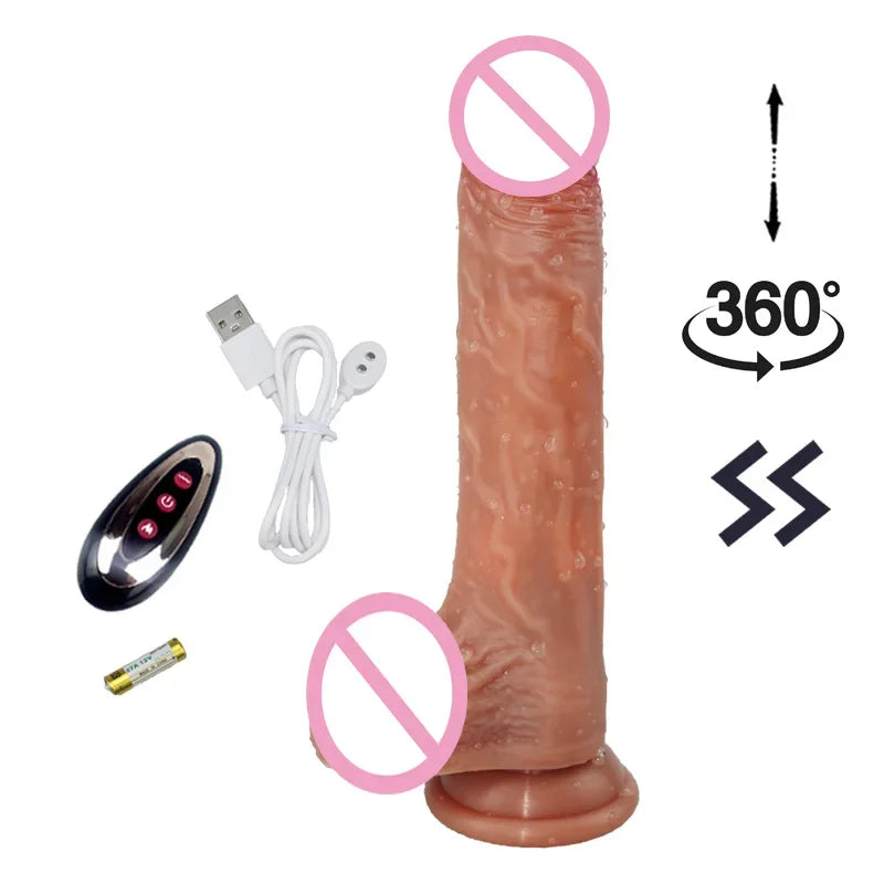 Realistic Dildo Vibrator for Women Sex Toys Heating Big Cock Remote Control Penis Telescopic Vibrators Female Stimulator Machine