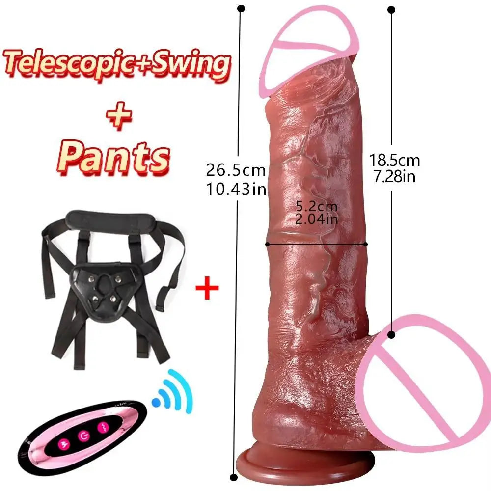 Vibrator Big Penis Dildos Telescopic Heating Thrusting Strap on Dildos Big Dick Vibrators for Women Lesbian Sex Toys